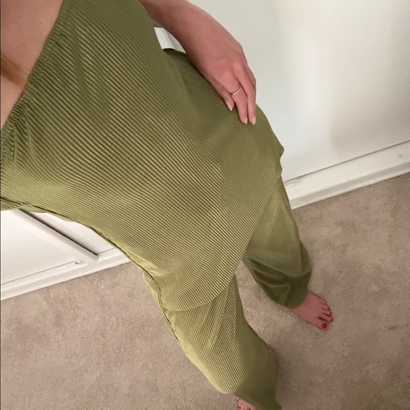 Olive Green Strapless Two Piece - Picture 3 of 5